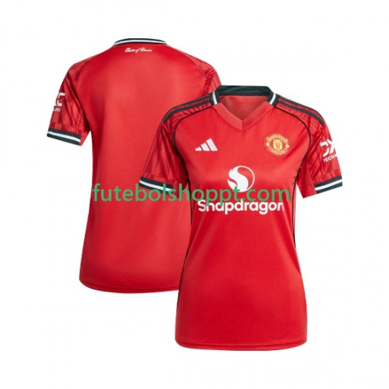 Camisola Mulher Manchester United Principais Equipamento 2025-2026 Manga Curta