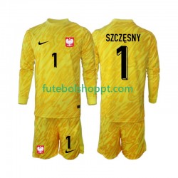 Camisola Júnior Polónia Szczesny 1 Guarda-redes Principais Equipamento 2024 Manga Comprida