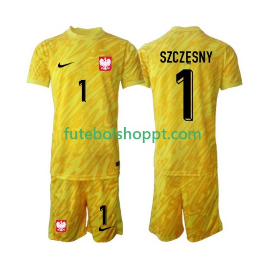 Camisola Júnior Polónia Szczesny 1 Guarda-redes Principais Equipamento 2024 Manga Curta