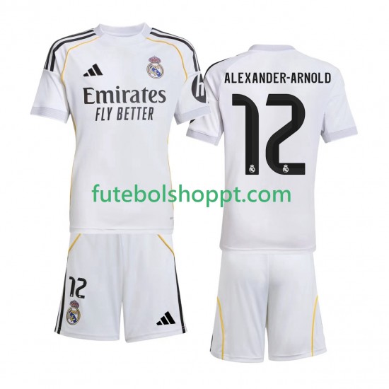 Camisola Júnior Real Madrid Alexander-Arnold 12 Principais Equipamento 2025-2026 Manga Curta