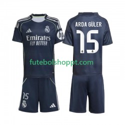 Camisola Júnior Real Madrid Arda Guler 15 Alternativa Equipamento 2025-2026 Manga Curta