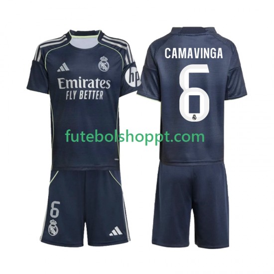 Camisola Júnior Real Madrid Camavinga 6 Alternativa Equipamento 2025-2026 Manga Curta