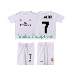 Camisola Júnior Real Madrid Cristiano Ronaldo 7 2015 2016 Retro Principais Equipamento Manga Curta