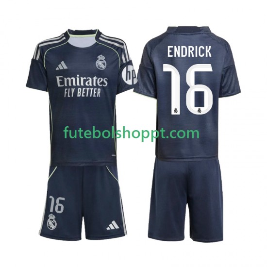 Camisola Júnior Real Madrid Endrick 16 Alternativa Equipamento 2025-2026 Manga Curta