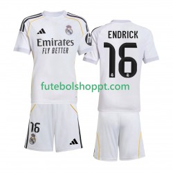 Camisola Júnior Real Madrid Endrick 16 Principais Equipamento 2025-2026 Manga Curta