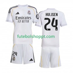 Camisola Júnior Real Madrid Huijsen 24 Principais Equipamento 2025-2026 Manga Curta