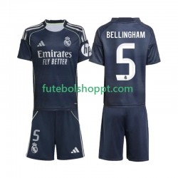 Camisola Júnior Real Madrid Jude Bellingham 5 Alternativa Equipamento 2025-2026 Manga Curta