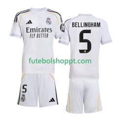 Camisola Júnior Real Madrid Jude Bellingham 5 Principais Equipamento 2025-2026 Manga Curta