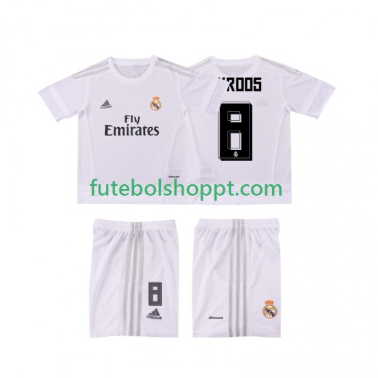 Camisola Júnior Real Madrid KROOS 8 2015 2016 Retro Principais Equipamento Manga Curta