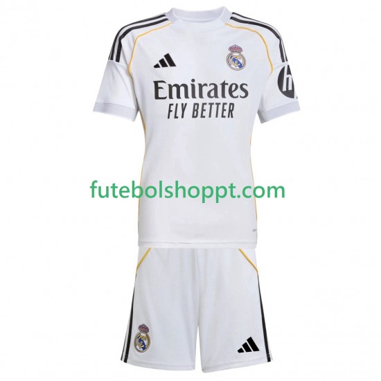 Camisola Júnior Real Madrid Principais Equipamento 2025-2026 Manga Curta