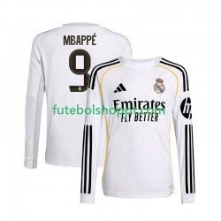 Camisola Homem Real Madrid Mbappé Kylian 9 Principais Equipamento 2025-2026 Manga Comprida