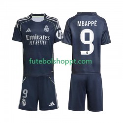 Camisola Júnior Real Madrid Mbappé Kylian 9 Alternativa Equipamento 2025-2026 Manga Curta
