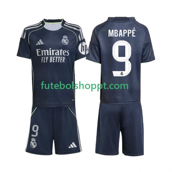 Camisola Júnior Real Madrid Mbappé Kylian 9 Alternativa Equipamento 2025-2026 Manga Curta