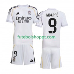 Camisola Júnior Real Madrid Mbappé Kylian 9 Principais Equipamento 2025-2026 Manga Curta