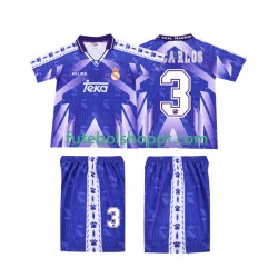 Camisola Júnior Real Madrid R CARLOS 3 1996-1997 Retro Alternativa Equipamento Manga Curta