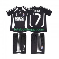 Camisola Júnior Real Madrid RAUL 7 2007 Retro Alternativa Equipamento 2006 Manga Curta