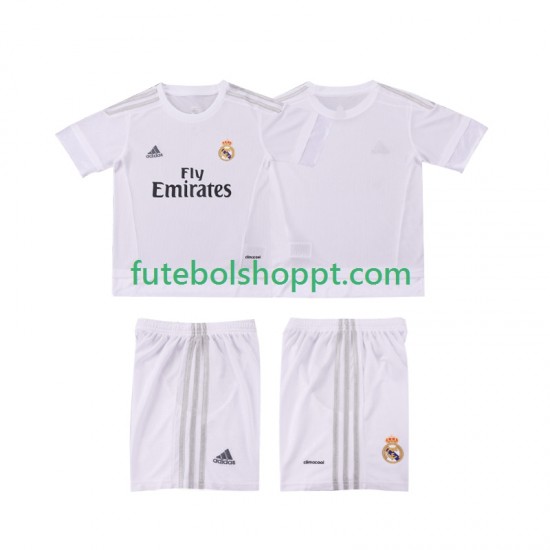 Camisola Júnior Real Madrid 2015 2016 Retro Principais Equipamento Manga Curta