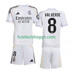 Camisola Júnior Real Madrid Valverde 8 Principais Equipamento 2025-2026 Manga Curta