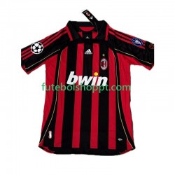 Camisola Homem AC Milan KAKA 8 2007 Retro Principais Equipamento 2006 Manga Curta