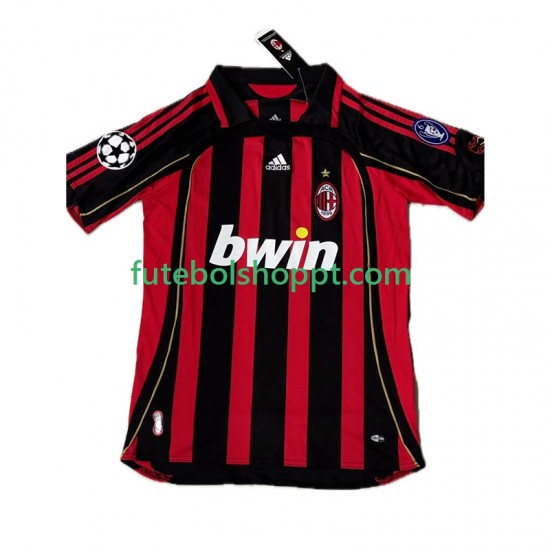 Camisola Homem AC Milan KAKA 8 2007 Retro Principais Equipamento 2006 Manga Curta