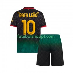 Camisola Júnior AC Milan RAFA LEAO 10 Quarto Equipamento 2024-2025 Manga Curta