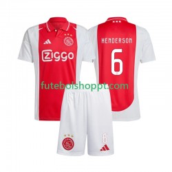 Camisola Júnior AFC Ajax Henderson 6 Principais Equipamento 2024-2025 Manga Curta