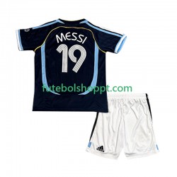 Camisola Júnior Argentina Lionel Messi 19 Retro Alternativa Equipamento 2006 Manga Curta