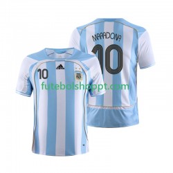 Camisola Homem Argentina Maradona 10 Retro Principais Equipamento 2006 Manga Curta