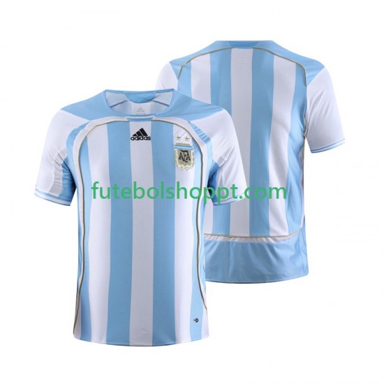 Camisola Homem Argentina Retro Principais Equipamento 2006 Manga Curta