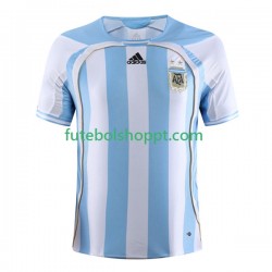 Camisola Homem Argentina Retro Principais Equipamento 2006 Manga Curta