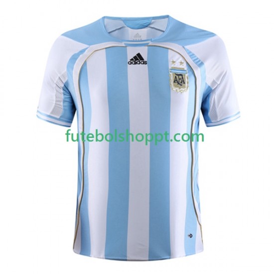 Camisola Homem Argentina Retro Principais Equipamento 2006 Manga Curta