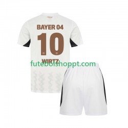 Camisola Júnior Bayer 04 Leverkusen Florian Wirtz 10 Alternativa Equipamento 2024-2025 Manga Curta