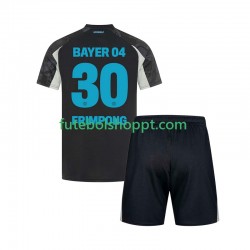 Camisola Júnior Bayer 04 Leverkusen Frimpong 30 Terceiro Equipamento 2024-2025 Manga Curta
