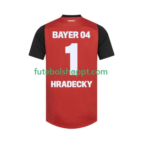 Camisola Homem Bayer 04 Leverkusen HRADECKY 1 Principais Equipamento 2024-2025 Manga Curta