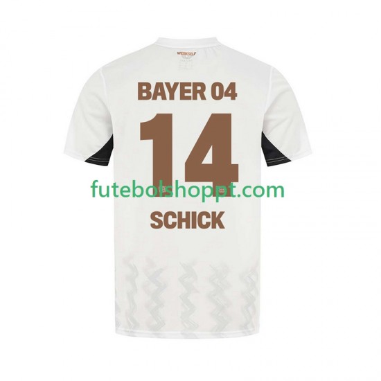 Camisola Homem Bayer 04 Leverkusen Patrik Schick 14 Alternativa Equipamento 2024-2025 Manga Curta