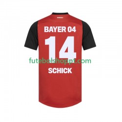 Camisola Homem Bayer 04 Leverkusen Patrik Schick 14 Principais Equipamento 2024-2025 Manga Curta