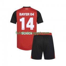 Camisola Júnior Bayer 04 Leverkusen Patrik Schick 14 Principais Equipamento 2024-2025 Manga Curta