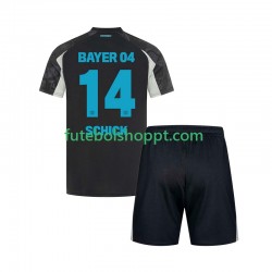 Camisola Júnior Bayer 04 Leverkusen Patrik Schick 14 Terceiro Equipamento 2024-2025 Manga Curta