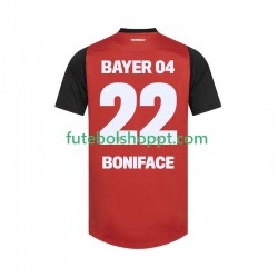 Camisola Homem Bayer 04 Leverkusen Victor Boniface 22 Principais Equipamento 2024-2025 Manga Curta