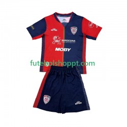 Camisola Júnior Cagliari Principais Equipamento 2024-2025 Manga Curta