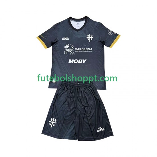 Camisola Júnior Cagliari Terceiro Equipamento 2024-2025 Manga Curta