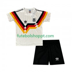 Camisola Júnior Alemanha Retro Principais Equipamento 1990 Manga Curta