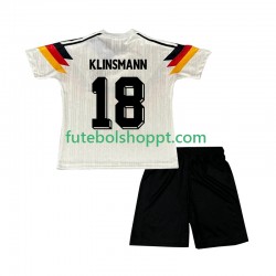 Camisola Júnior Alemanha Klinsmann 18 Retro Principais Equipamento 1990 Manga Curta