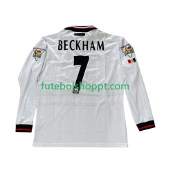 Camisola Homem Manchester United Beckham 7 Retro Alternativa Equipamento 1998 1999 Manga Comprida