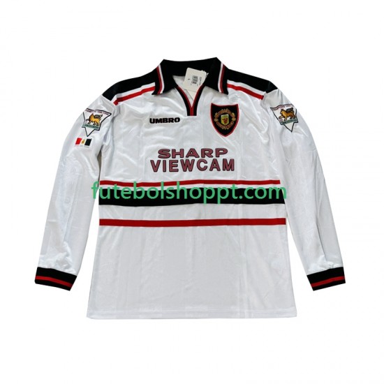 Camisola Homem Manchester United Beckham 7 Retro Alternativa Equipamento 1998 1999 Manga Comprida