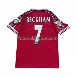 Camisola Homem Manchester United Beckham 7 Retro Principais Equipamento 1998 1999 Manga Curta
