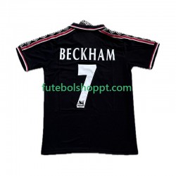 Camisola Homem Manchester United Beckham 7 Retro Terceiro Equipamento 1998 1999 Manga Curta