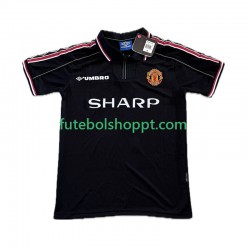 Camisola Homem Manchester United Beckham 7 Retro Terceiro Equipamento 1998 1999 Manga Curta