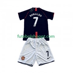 Camisola Júnior Manchester United Cristiano Ronaldo 7 2007 Retro Alternativa Equipamento 2008 Manga Curta