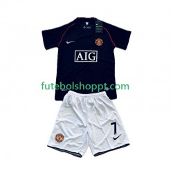 Camisola Júnior Manchester United Cristiano Ronaldo 7 2007 Retro Alternativa Equipamento 2008 Manga Curta